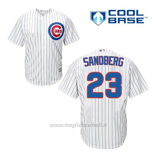 Maglia Baseball Uomo Chicago Cubs 23 Ryne Sandberg Bianco 1ªCool Base